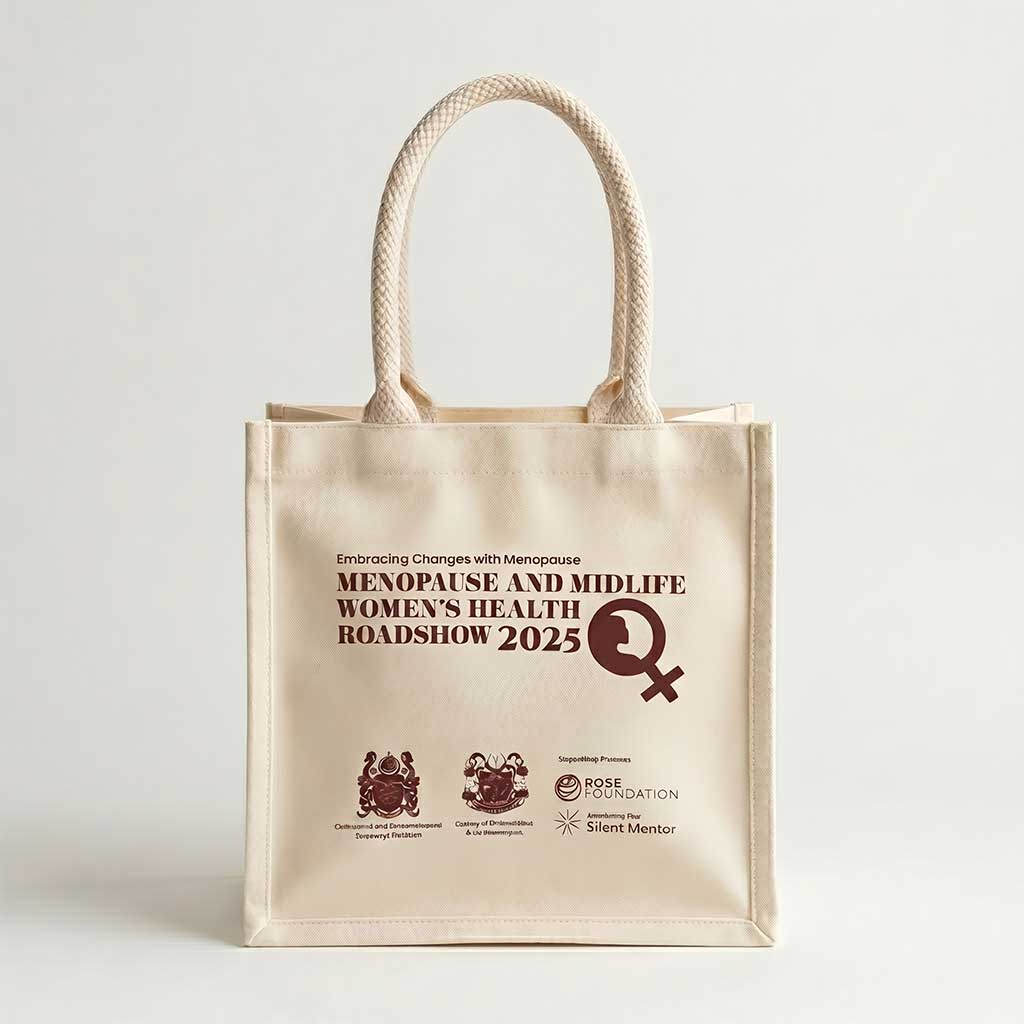 Mini Jute & Canvas Gift Bag | Clear Window & Square Totes - Image 2