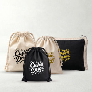 Custom Canvas Pouch | Drawstring & Zipper | Eco Green Bag KL