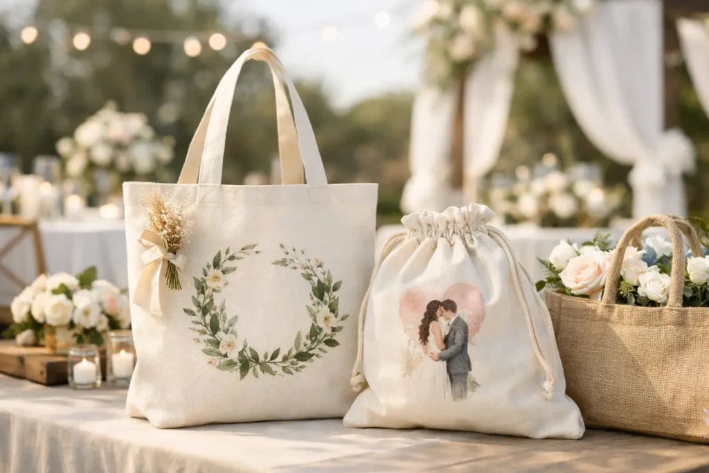 Creative Custom Canvas Bags for Dream Weddings